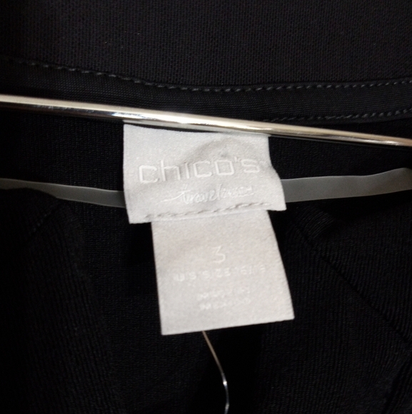 Chicos Travelers black vneck shift dress women's size 3 NWT - Picture 5 of 8